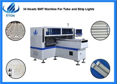 Máquina SMT de 34 cabezales para luces de tubo y tira